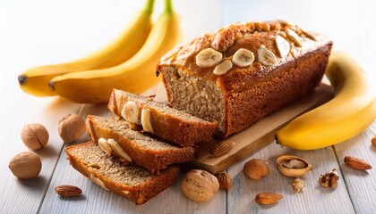 Wall Mural - banana bread with nuts