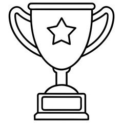 Wall Mural - Trophy of Success Line Art Vector Design