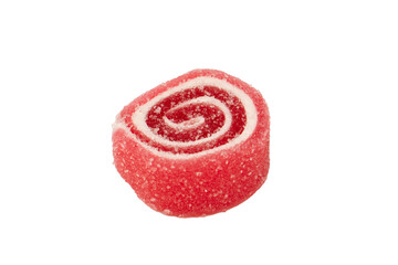 Wall Mural - Jelly sweet candy roll isolated on a white background. Marmalade candy.