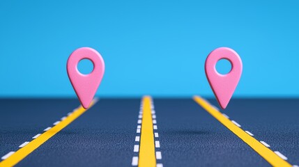 Wall Mural - infographic path with bold customer journey markers for effective navigation solutions