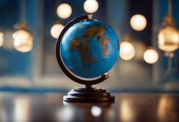 globe wall blue table