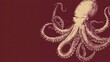 © SlashStd - Detailed sepia drawing of an octopus against a dark red background.