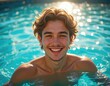 © Eky Epsa - Happy young man in swimming pool