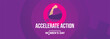 © DOERS - International women's day concept poster. Woman sign illustration background. 2025 women's day campaign theme - #AccelerateAction