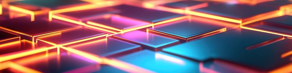 Wall Mural - glowing network lines, intricate intersecting patterns of light creating a dynamic, modern design, e