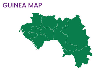  High detailed map of Guinea. Outline map of Guinea. Africa