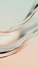 Fototapete - Smooth, elegant pastel colored water waves flowing gracefully across a gradient background, evoking a sense of fluidity, motion, and tranquility in a serene, organic design