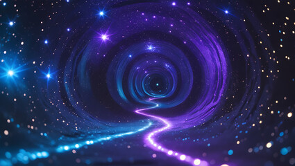 Wall Mural - Cosmic Starlight and Mysterious Space Tunnel in Vast Universe. Perfect for: Sci-Fi Events, Space Exploration