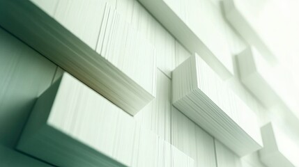 Poster - Textured White Wall With Geometric Shapes Creating Depth and Dimension in Modern Interior Design