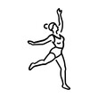 © Prosymbols - Choreographed routine of a woman performer icon in linear style
