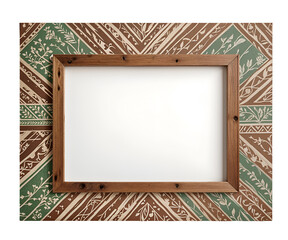 Wall Mural - Wooden frames are painted green isolated on transparent background, template