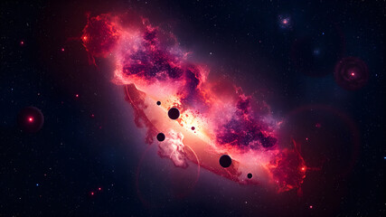 Wall Mural - nebula and galaxies in space. abstract cosmos background. universe science astronomy.