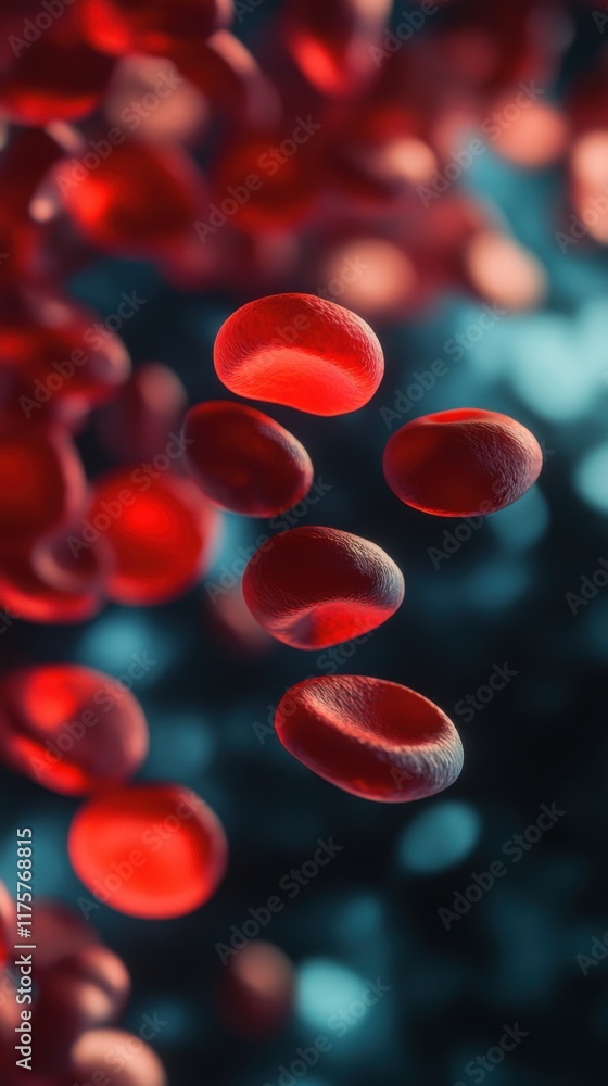 Red blood cells flowing through vein biology animation medical health ...