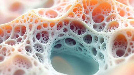 Abstract technology background blends vibrant textures resembling mycelium mold and neurons, creating an intricate and captivating chaos of interconnected patterns, symbolizing innovation and complexi