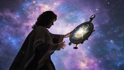 Wall Mural - a celestial library where stars are cataloged like books, and astronomers use magical instruments to