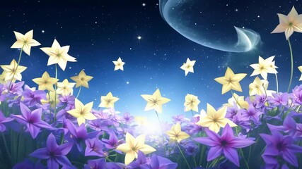 Wall Mural - a celestial garden where each flower represents a different constellation in the sky