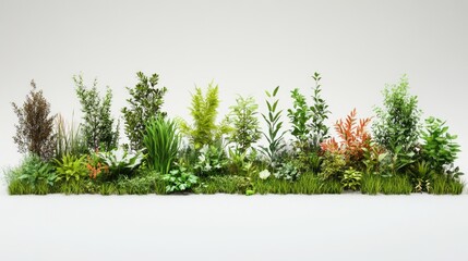 Wall Mural - Various plants on white surface