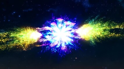 Wall Mural - a celestial event where comets collide, creating bursts of magical energy across the sky