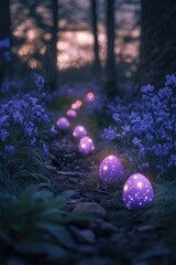 Poster - Purple lights in forest