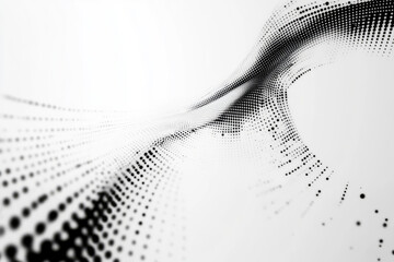 Wall Mural - black and white abstract wave design with halftone texture and curved lines,generated by ai