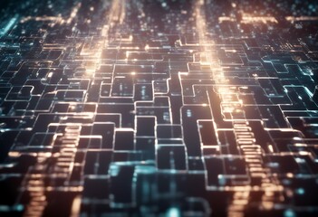 transfer data flow data big futuristic information technology block binary chain code concept