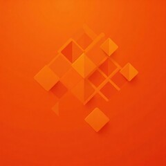 Poster - Geometric Composition: Vibrant Orange Square Shapes