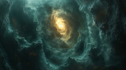 Wall Mural - abstract swirling nebula with bright center.