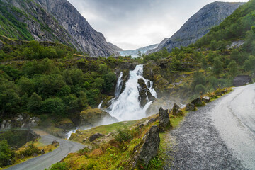 Briksdal Glacier in Jostedal Glacier Park near Olden in Norway