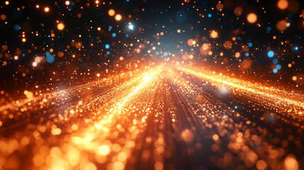 Wall Mural - ultra futuristic tech abstract background with a colorful hyperspace glow blending bright gold, silv