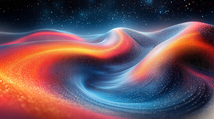 Wall Mural - ultra futuristic tech abstract background with a colorful hyperspace glow blending bright gold, silv
