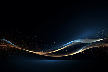 Wall Mural - abstract background with flowing waves, a mesmerizing blend of blue and neon lights, creating a dyna