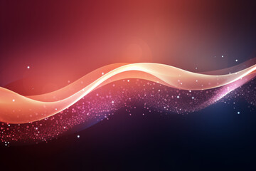 Wall Mural - abstract red background with waves, a vibrant vector illustration of glowing stars and lines in spac