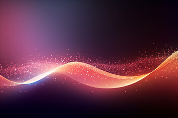 Wall Mural - abstract red background with waves, a vibrant vector illustration of glowing stars and lines in spac