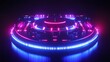 © pjjaruwan - Digital 3D DJ turntable with neon lights, 3D background music, energetic and innovative
