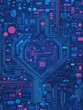 © Johannes - Futuristic vector illustration of a blue circuit board with intricate digital tech elements, perfect for advanced technology backgrounds.