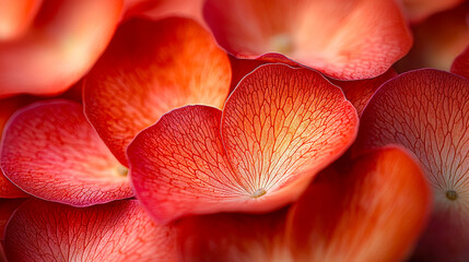 Wall Mural - Elegant red petals display intricate textures and vibrant hues in a close-up arrangement