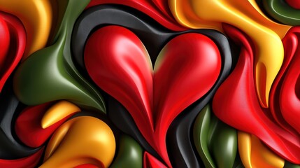 Wall Mural - 3d peper style Vector love background