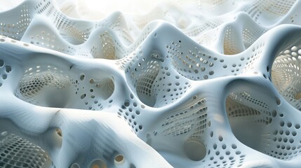 Wall Mural - abstract white cellular structure: a futuristic design