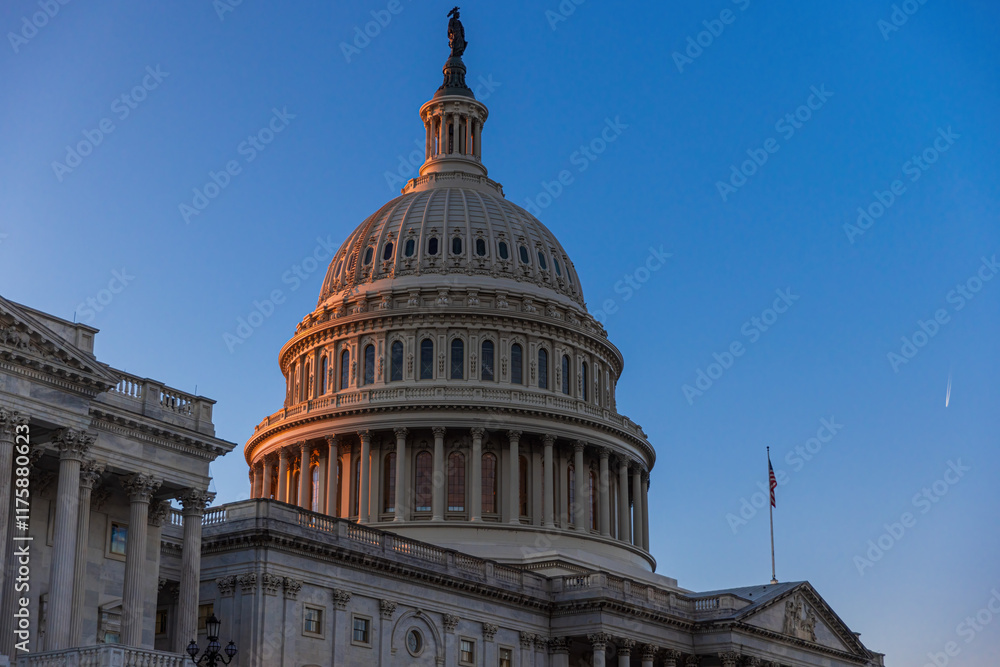 The exterior of the US Capitol Building which houses the Senate and the ...