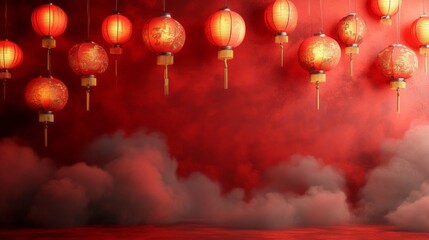 Wall Mural - Red Lantern Festival Atmosphere