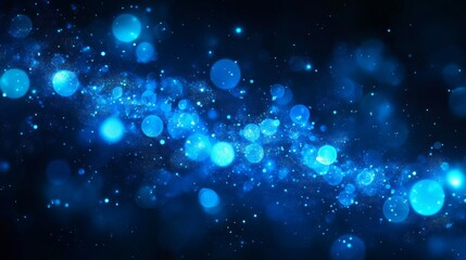Wall Mural - Blue Glowing Particle Abstract Background