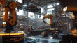 © Adiba sakila atmarin - Futuristic factory interior with robotic arms and automated machinery.