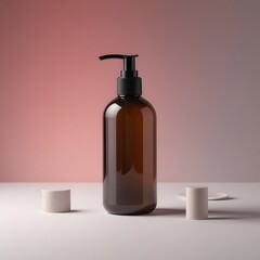 Wall Mural - Elegant Haircare Minimalist Bottle on Gradient