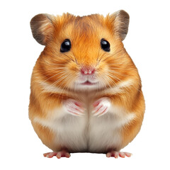 Wall Mural - Adorable golden hamster standing on its hind legs