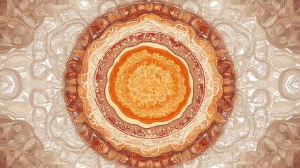 Aufkleber - Colorful hand drawn doodle featuring intricate circular patterns and decorative elements in warm tones. Generative AI