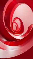 Wall Mural - Abstract curves in red illustration background