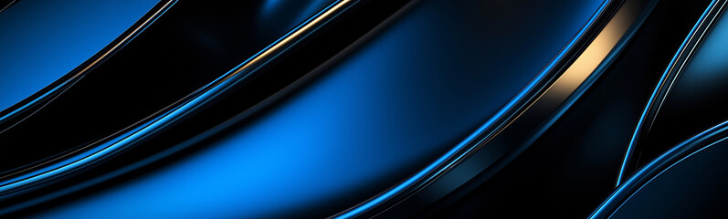 Poster - Abstract blue and gold lines creating dynamic and elegant composition