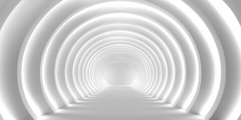 Poster - Bright white tunnel creating concentric circles expanding into infinity