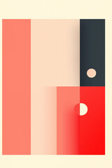 Aufkleber - Modern abstract art with vibrant colors and geometric shapes creating a balanced composition