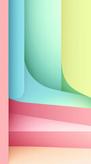 Aufkleber - Abstract pastel colored shapes creating dynamic composition